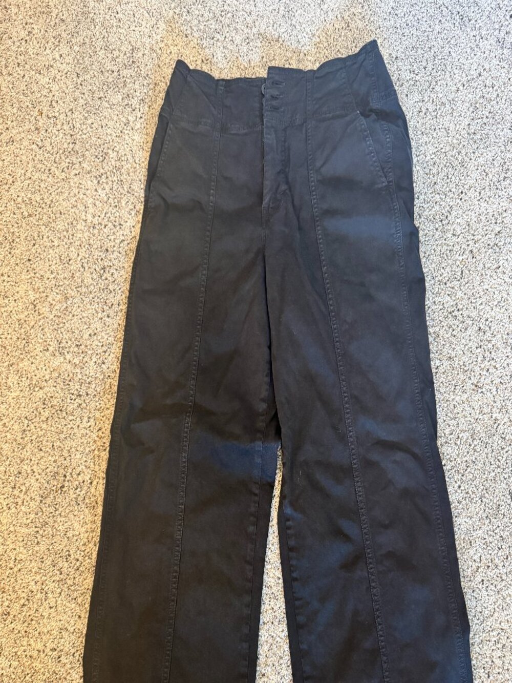Pilcro Anthropologie Wide Leg Chino Pants Black High Rise Size 30